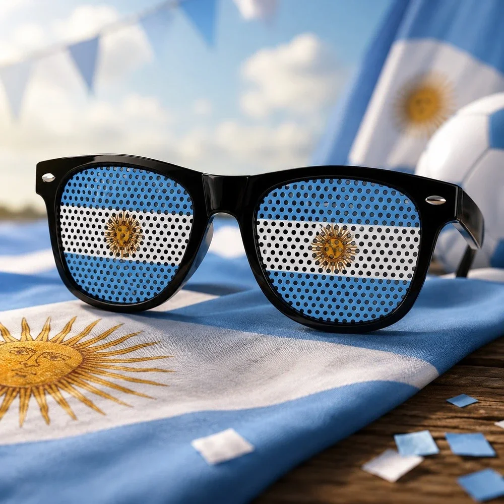 Argentina‎ Flag Sunglasses Unisex One Size Multicolor New Perforated Fan Gear